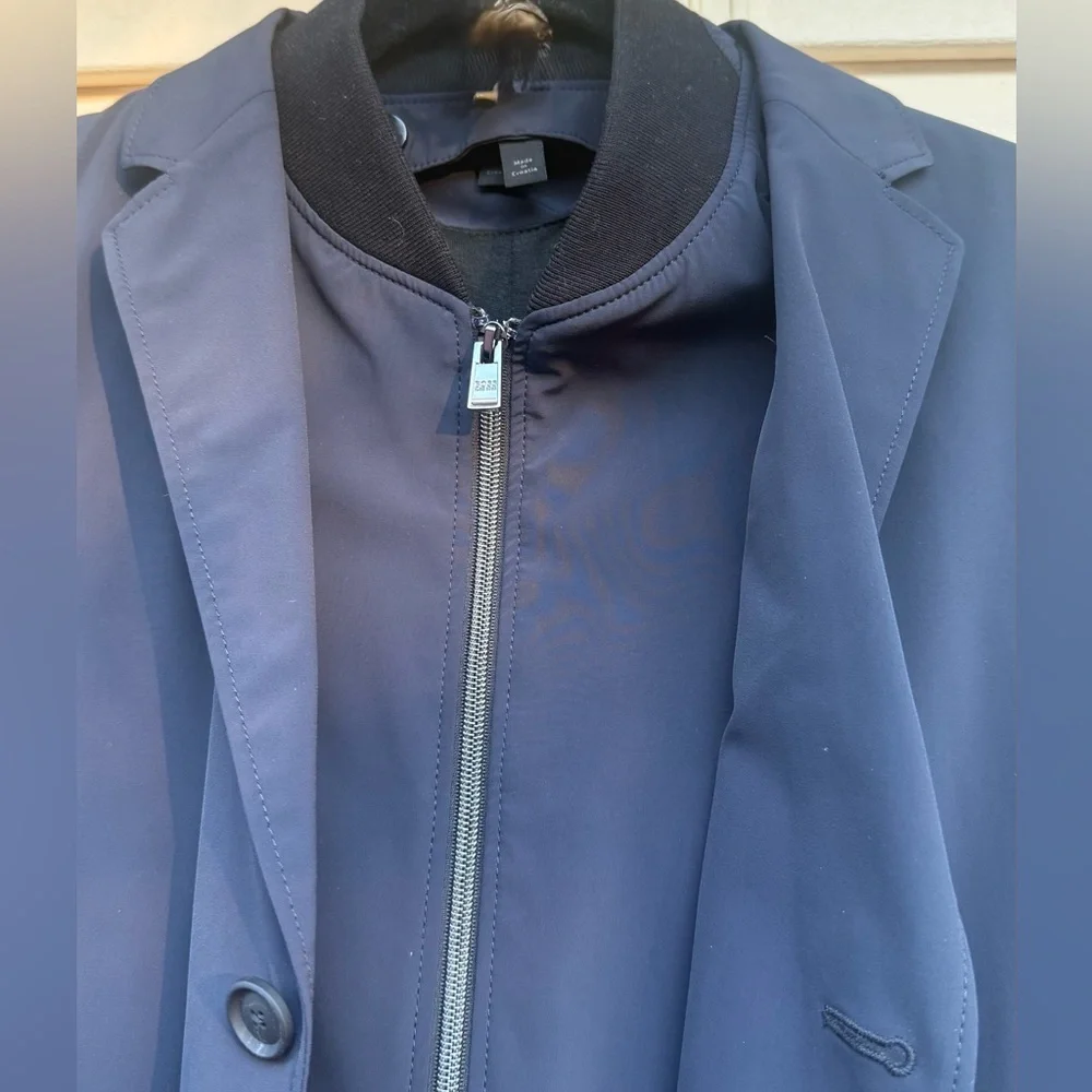 BOSS Hugo Boss Navy 2-in-1 Performance Tailoring Blazer Jacket, Detachable, 38R